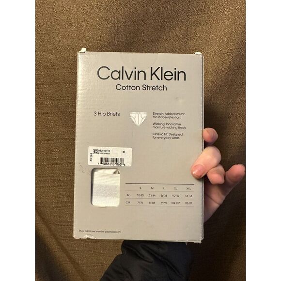 New Calvin Klein Men's Cotton Stretch 3-Pack Hip Brief Underwear Size XL 40-42 - Picture 4 of 4